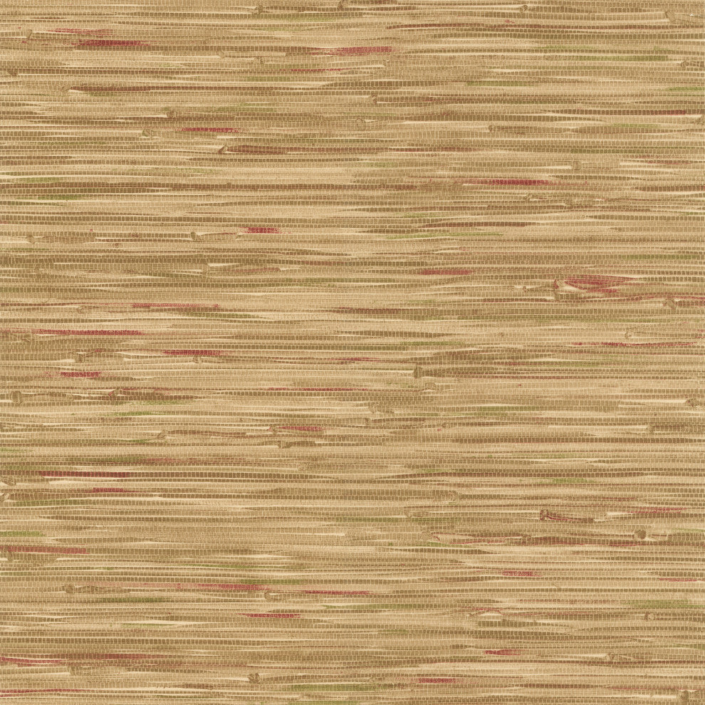 Faraji Light Brown Faux Grasscloth Wallpaper, Bolt