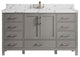 Malibu 60 Single Sink Vanity in Elephant Skin Gray 2" Viola Brown