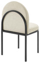 Isla Dining Side Chair Upholstered Fabric Set of 2 - Black Beige