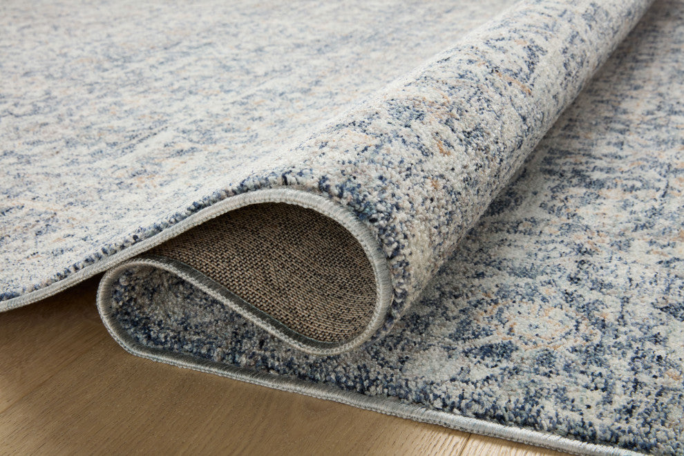 Angela Rose x Loloi Blake Denim / Taupe 7'-10" x 7'-10" Round Area Rug