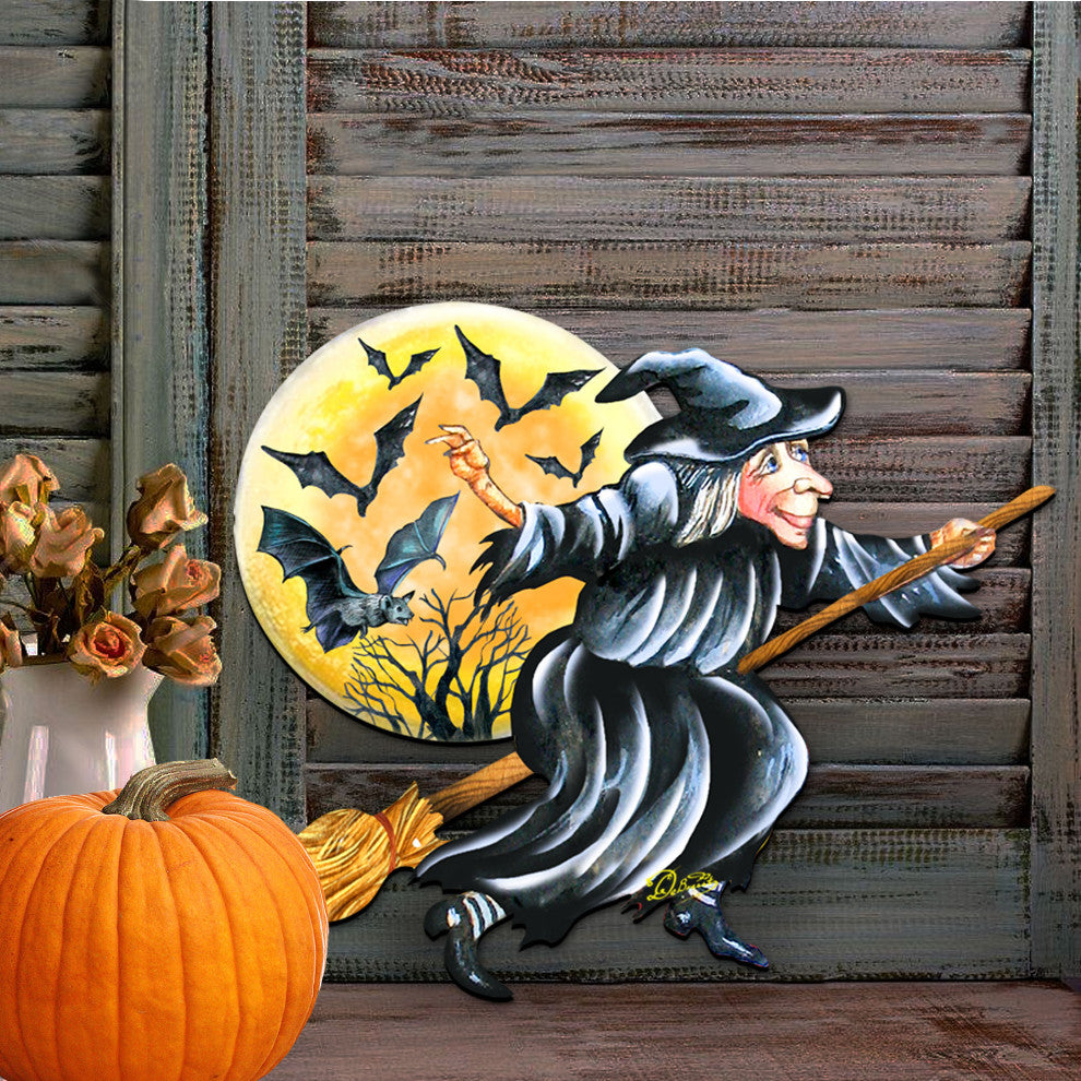 Halloween Witch Wooden Door Hanger