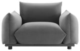 Copious Performance Velvet Armchair Gray