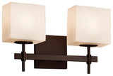 Fusion Union 2-Light Bath Bar, Rectangle, Dark Bronze, Opal Shade