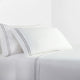 350 TC White Sheet Set With Gray Stripe Embroidery, King
