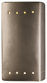 Ambiance Small Rectangle, Open Top/Bottom Wall Sconce, Antique Silver, LED