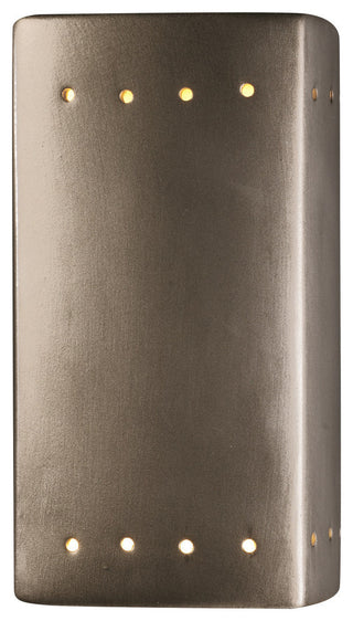 Ambiance Small Rectangle, Open Top/Bottom Wall Sconce, Antique Silver, LED