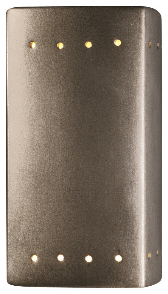 Ambiance Small Rectangle, Open Top/Bottom Wall Sconce, Antique Silver, LED