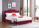 Yuba Upholstered Micro Suede Bed, Cherry, Queen