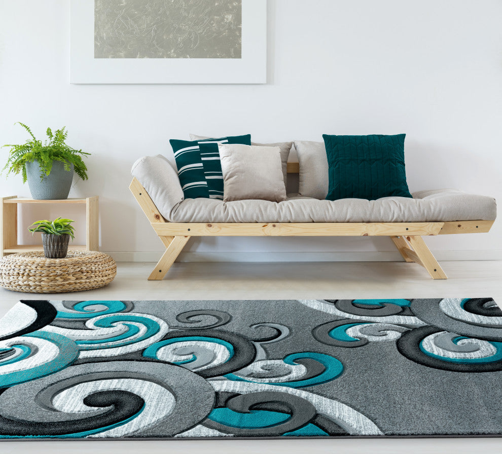 United Weavers Bristol Rhiannon Turquoise Area Rug 5'3x7'6