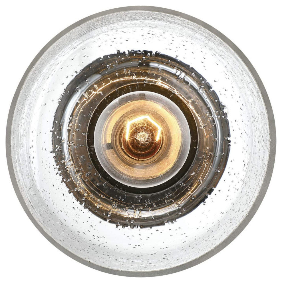 Mini Semi Flush Mount Ceiling Light drum glass ceiling lamp with chrome finish