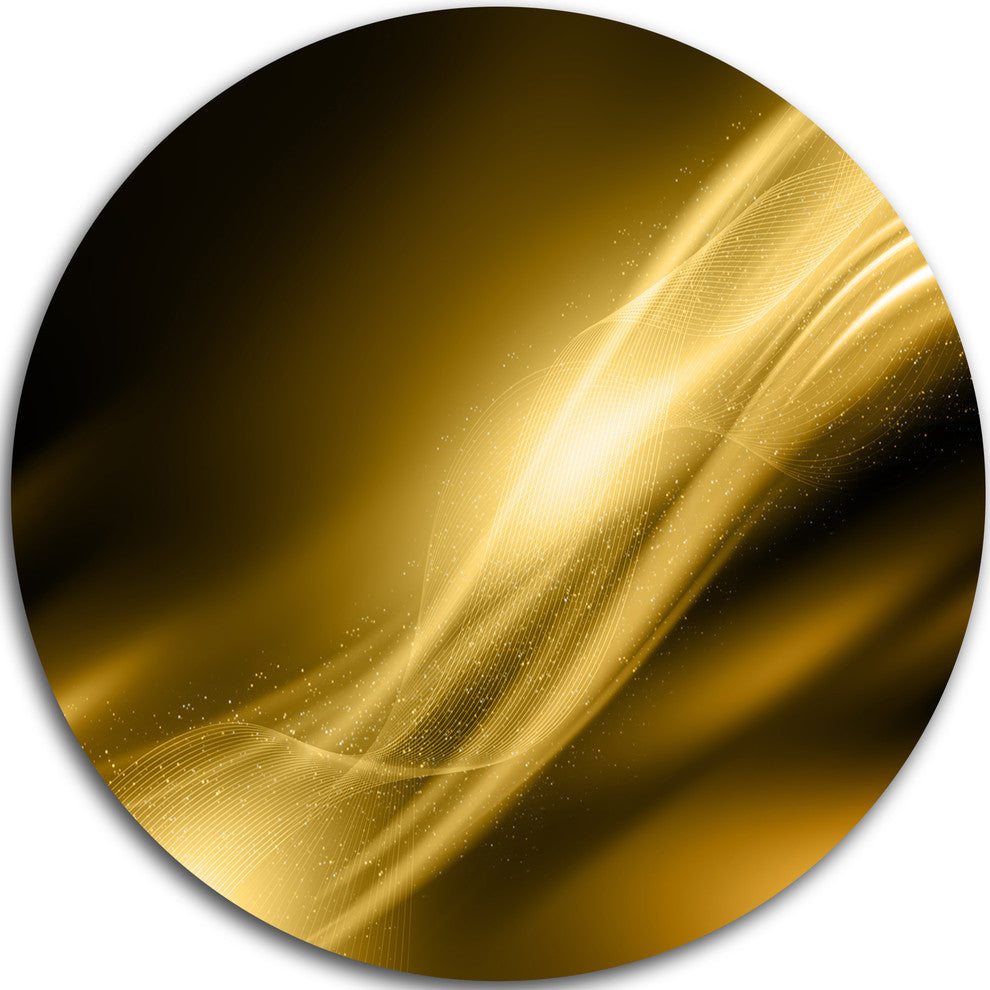 Sparkle Gold Texture Pattern, Abstract Round Metal Wall Art, 23"