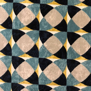 Shape Reflections Blue and Beige Luxury Throw Pillow, 18"x18"