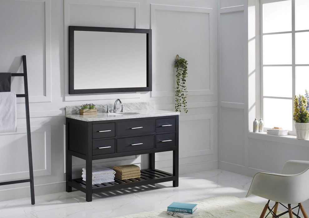 Caroline Estate 48" Single Bathroom Vanity Set Espresso, Marble Top