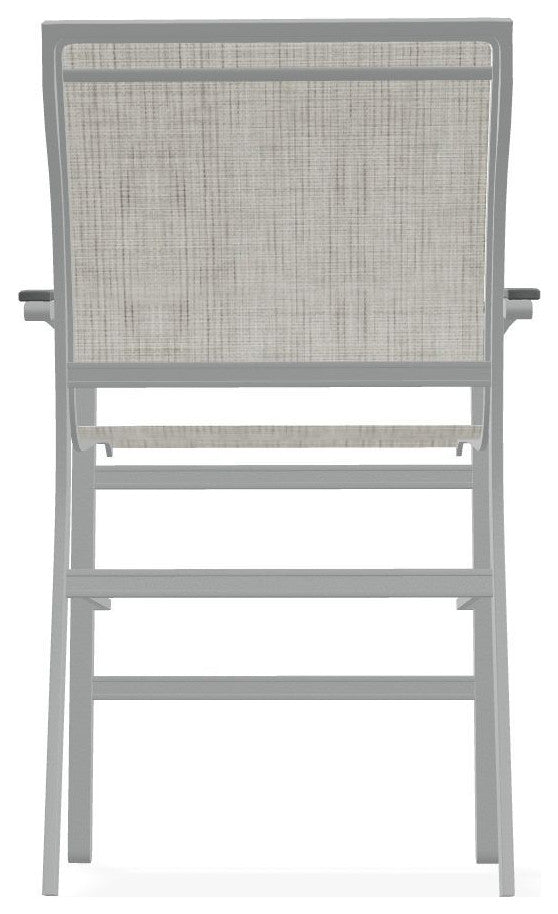 Bazza Sling Balcony Height Stackable Outdoor Stool, Smoke/Graphite