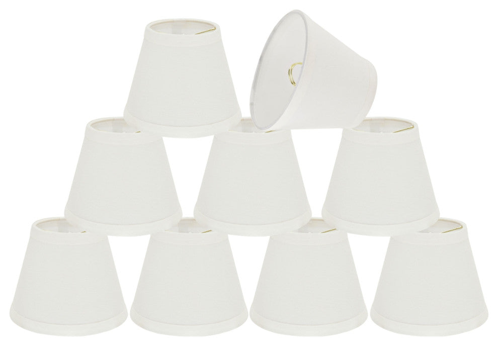 32059-9 Small Hardback Empire Chandelier Clip On Lamp Shade Off White 3"x5"x4"