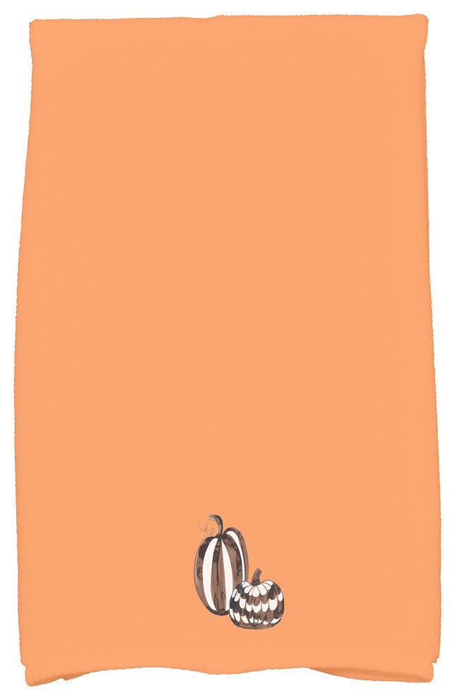 Pumpkin Duo 18"x30" Orange Halloween Hand Towel