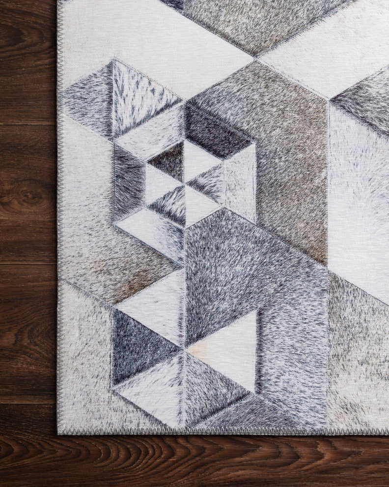Printed Maddox Area Rug by Loloi II, Gray and Ivory, Gray/Ivory, 5'x7'6"