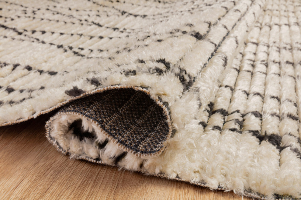 Chris Loves Julia x Loloi Alice Cream/Charcoal 2'-7" x 4' Area Rug