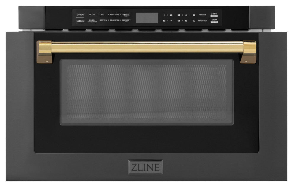 ZLINE Microwave Drawer s, Black Stainless and Gold MWDZ-1-BS-H-G