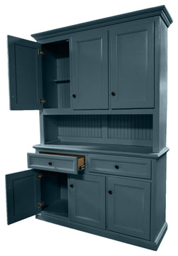 Modern Dining Hutch and Buffet, Smokey Blue