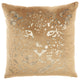 Mina Victory AC388 Throw Pillow, Beige/Gold, 20"X20"