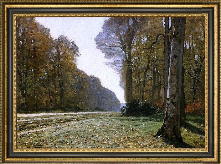 Claude Oscar Monet Le Pave de Chailly Framed Premium Canvas Print, 18"x27"