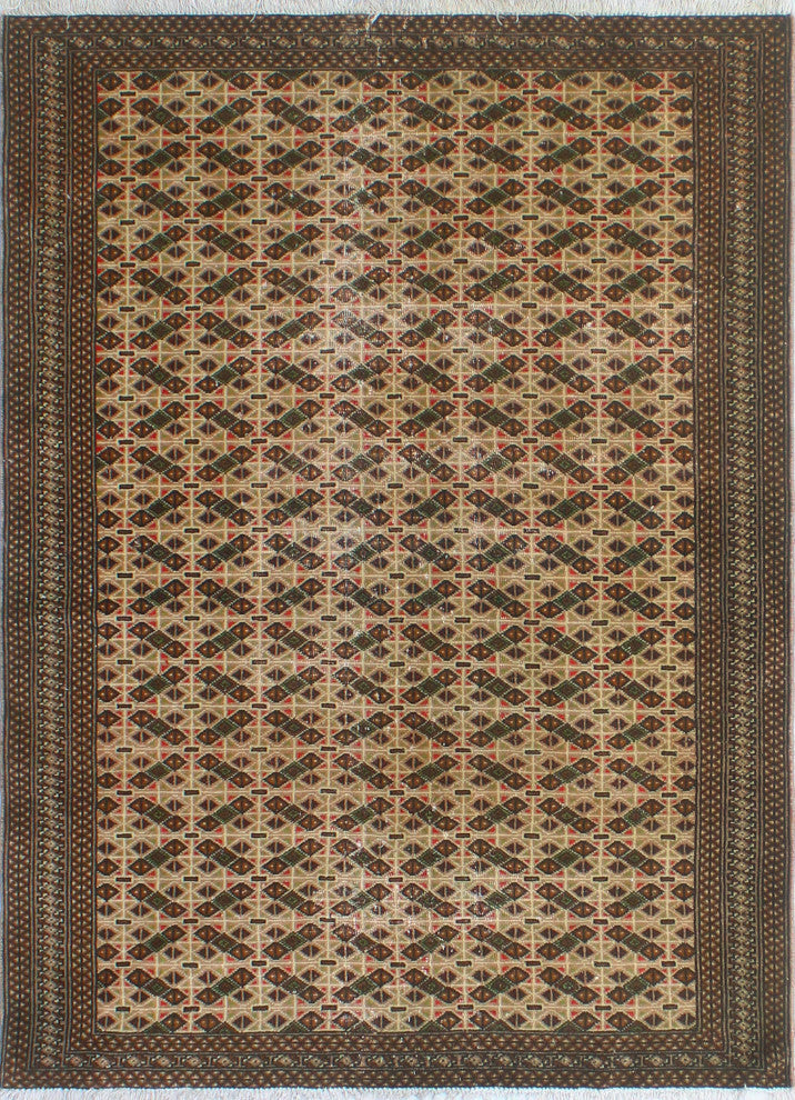 Fine Vintage Distressed Kendriek Beige/Charcoal Rug, 4'4x5'10
