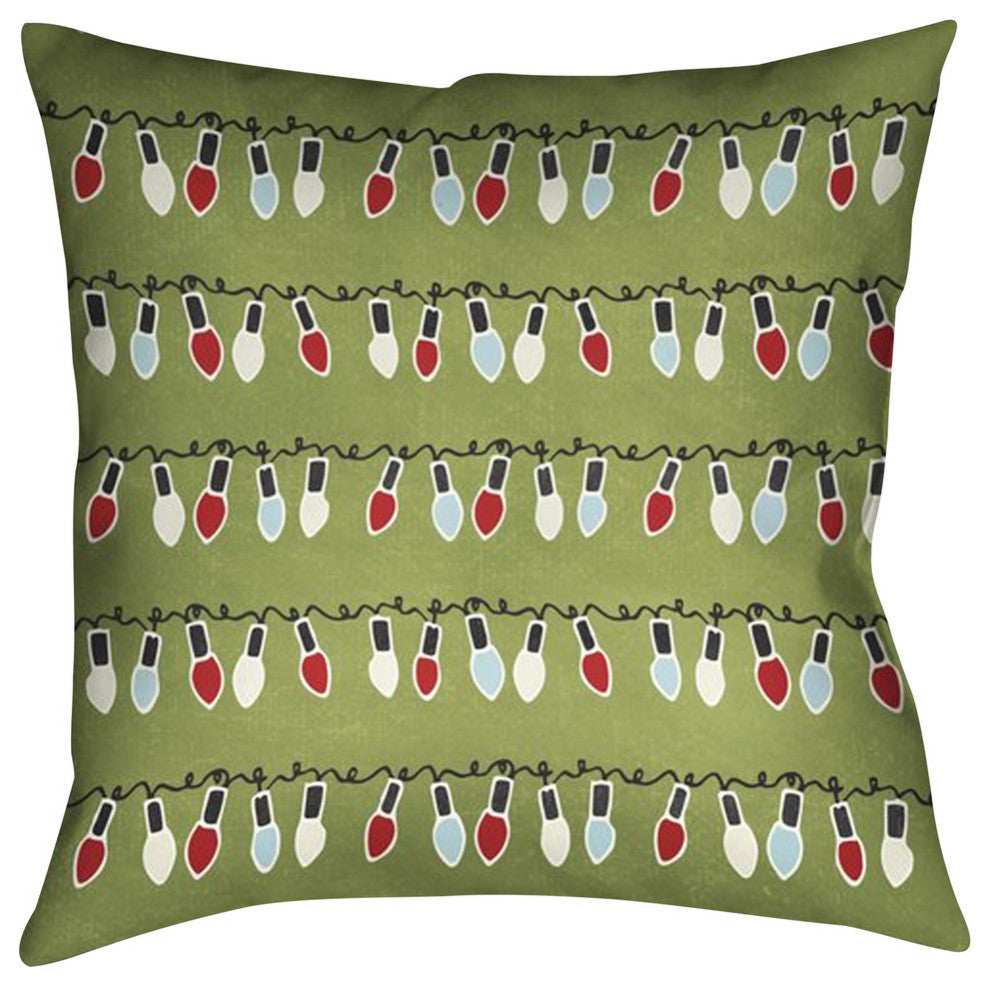 Laural Home Holiday Lights 18" X 18" Indoor Decorative Pillow