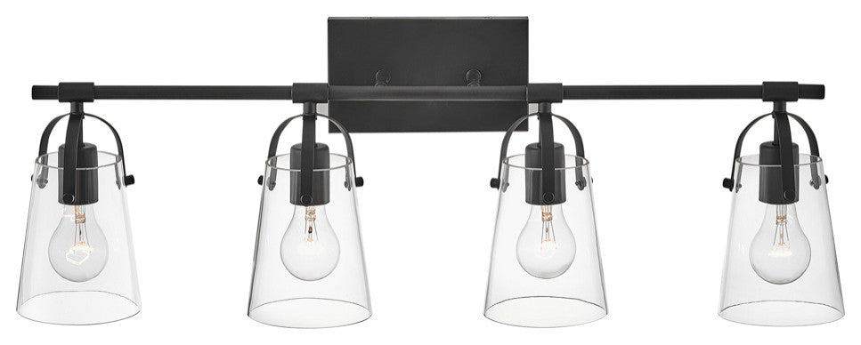 Hinkley Foster Large Four Light Vanity, Black