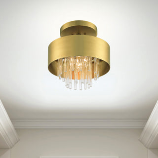 Livex Lighting Orenburg 3 Light Natural Brass Semi-Flush