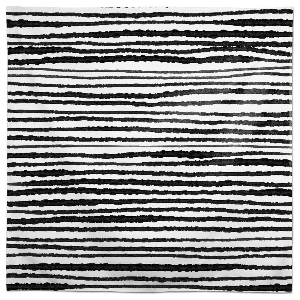 Rough Watercolor Stripes Black 58x58 Tablecloth