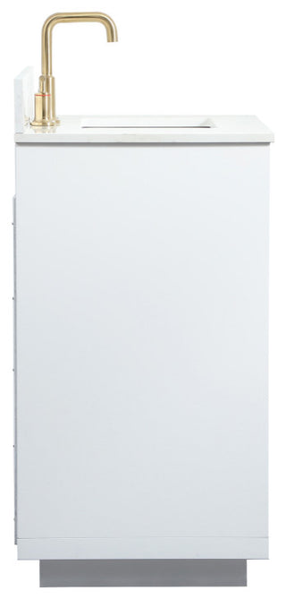 30" Single Bathroom Vanity, White, With Backsplash
