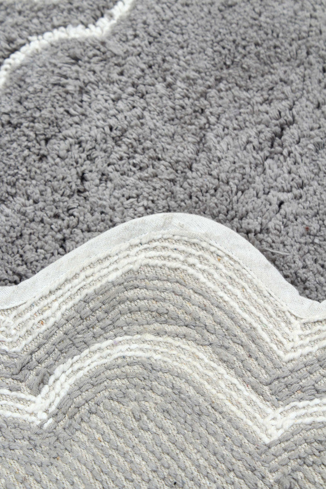 Allure Collection Absorbent Cotton Machine Washable Rug, 2-Piece Set, Gray