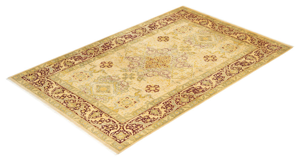 Mogul, One-of-a-Kind Hand-Knotted Area Rug Yellow, 6'1"x9'5"