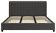 King Platform Bed, Bentwood Slats & Tufted Linen Upholstered Headboard, Gray