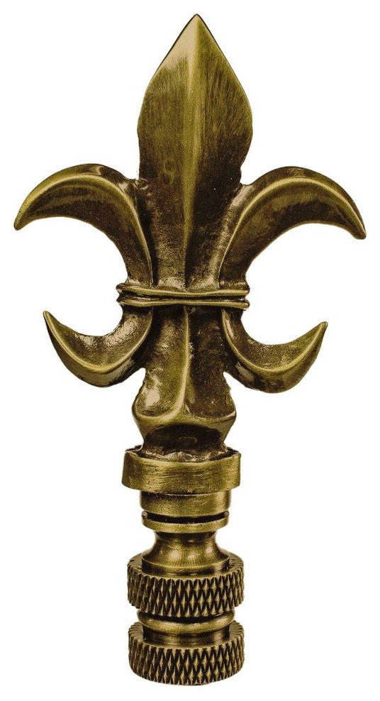 Fleur De Lis Antique Brass Lamp Finial 3.2"h