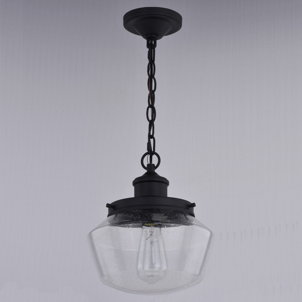 Collins 10"W Outdoor Pendant Matte Black