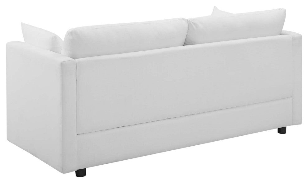 Armchair and Loveseat Sofa Set, Fabric, White, Modern, Living Lounge Hospitality