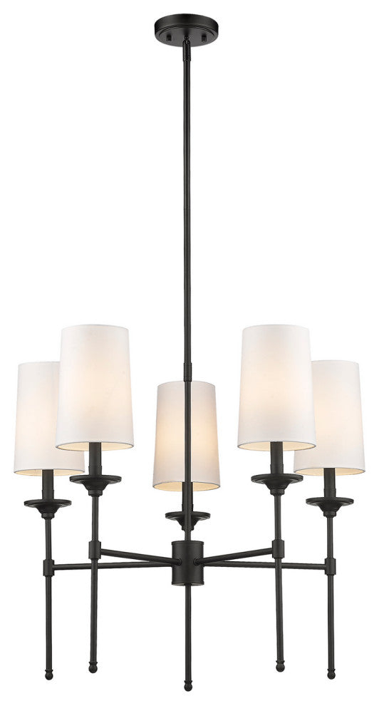 Z-LITE 3033-5MB 5 Light Chandelier, Matte Black