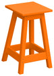 Poly Lumber Bar Stool, Orange, Dining Height, Square