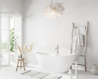 Igor 62" Soaking Bathtub, Glossy White With Brushed Nickel Trim