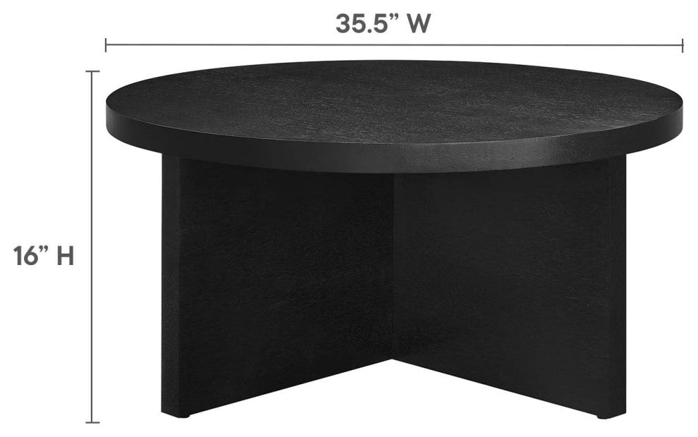 Silas Round Mango Wood Coffee Table - Black