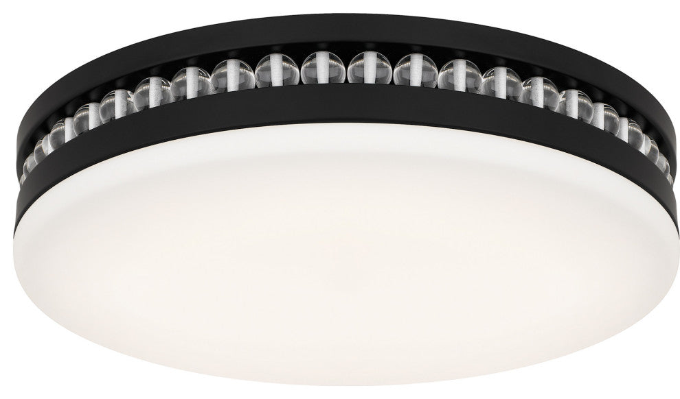 Quoizel QFL6785 Carey 16"W LED Flush Mount Drum Ceiling Fixture - Matte Black