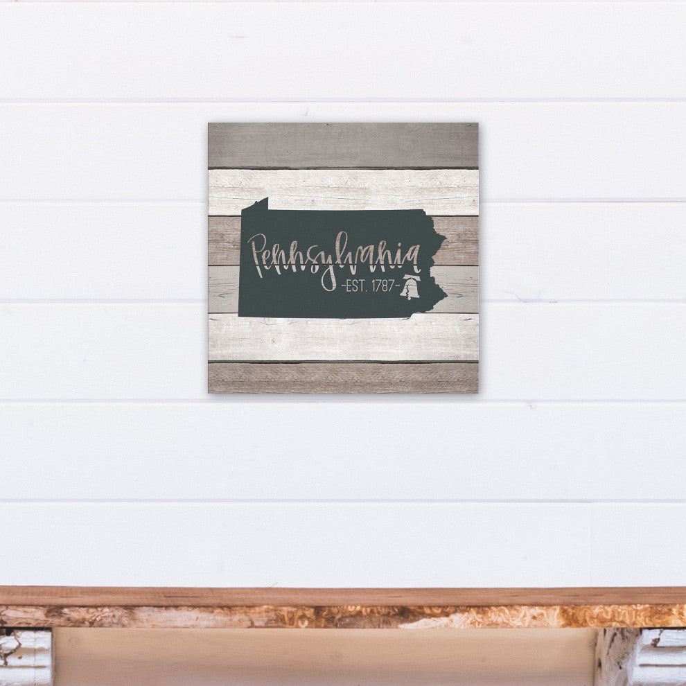 Pennsylvania Established 16x16 Canvas Wall Art
