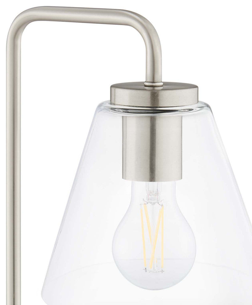 Element Glass Table Lamp, Satin Nickel