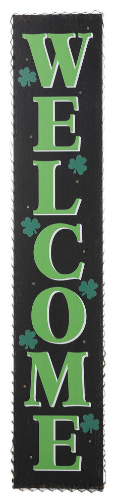 42" Lighted St. Patrick's Wooden "Welcome" Porch Sign