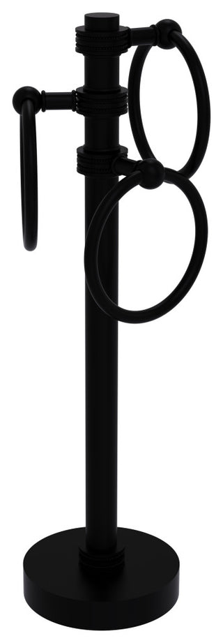Vanity Top 3 Towel Ring with Dotted Accents, Matte Black