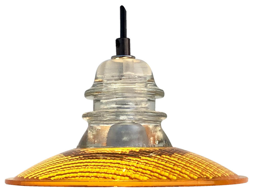 Insulator Light 8" Traffic Light Lens Pendant, Yellow