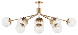 Silvarious Linear Convertible Chandelier, Champagne Bronze Clear, 12 Light