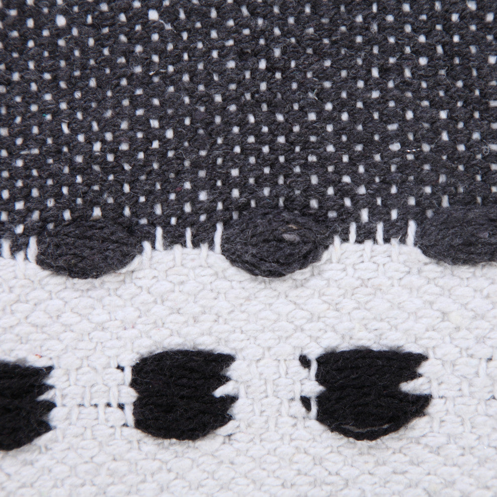 Ox Bay Handwoven Gray/Black Stripe Organic Cotton Pillow Cover, 20"x20"